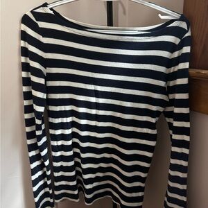 Striped Navy and White Women's Top